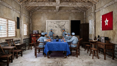 现代抗战党建展厅 革命历史博物馆 红色文化纪念馆 战略会议