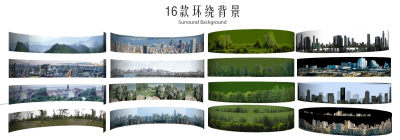 现代景观背景环绕 城市背景 植物背景 建筑背景