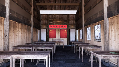 复古老教室 年代老屋 怀旧老物件家具 科普讲座 复古课堂班级