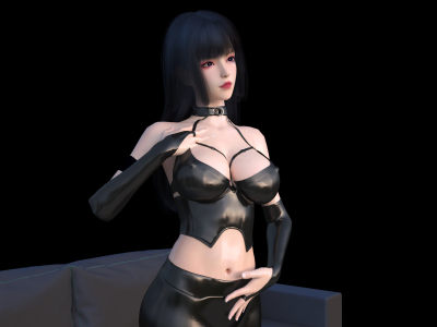 美女皮衣女性 模特女人 动漫人物 小姐姐女王 明星卡通人物