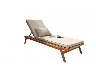 户外躺床游泳池躺椅柚木庭院阳台防水休闲露天沙滩室外实木躺床