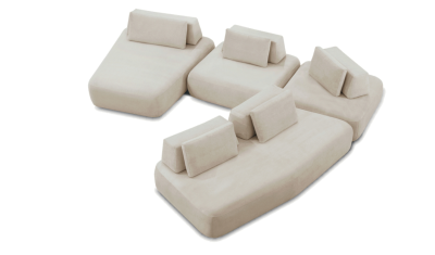 意式极简布艺沙发侘寂风客厅组合岛屿模块沙发 豆腐块自由组合沙发