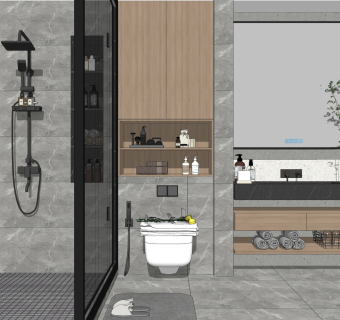 现代卫生间淋浴花洒卫浴用品