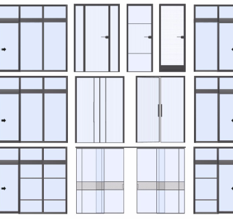 现代风格玻璃推拉门玻璃门感应门