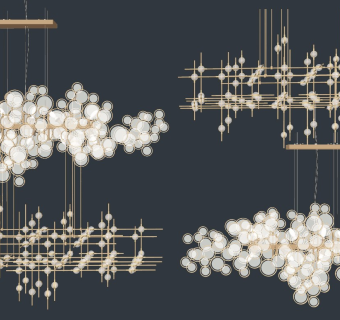 现代风格轻奢金属吊灯大堂吊灯