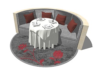 中式风格餐桌椅 弧形沙发 饭馆沙发 卡座餐桌 休闲沙发...