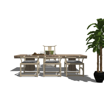 中式风格休闲桌椅 实木茶台 功夫茶几 禅意茶桌 长桌椅 茶艺桌椅