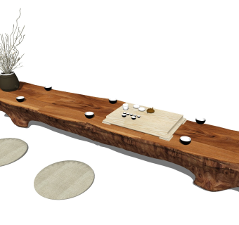 中式风格休闲桌椅 木头茶台 根雕茶桌 禅意茶桌 长桌椅 茶艺桌椅