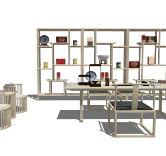 中式风格休闲桌椅 实木茶台 根雕茶桌 禅意茶桌 长桌椅 茶艺桌椅