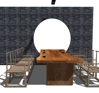 中式风格休闲桌椅 功夫茶台 洽谈桌 禅意茶桌 长桌椅 茶艺桌椅