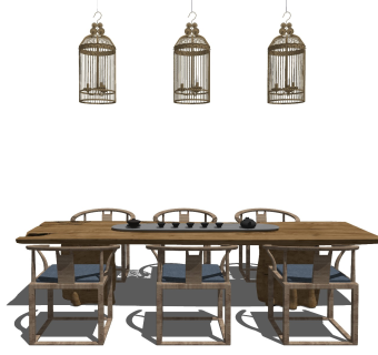 中式风格休闲桌椅 功夫茶台 洽谈桌 禅意茶桌 长桌椅 茶艺桌椅