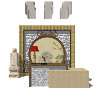 中式风格前台 前台背景墙 餐厅收银台 酒店服务台 接待台 logo墙