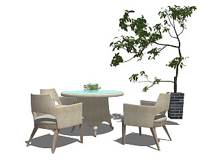 中式风格休闲椅 洽谈桌 餐桌 小会议桌 前台接待桌