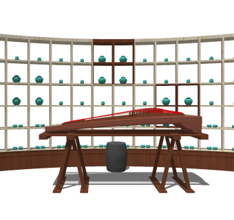 中式风格乐器 古筝 古代乐器 琴 器具