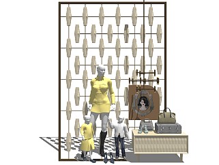 现代风格橱窗服装店橱窗模特人雕塑小品展示品服装店装饰品