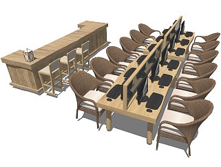 中式风格办公桌椅 电脑桌书桌办公卡位员工办公桌工作台