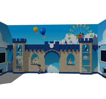 现代风格装饰墙 儿童装饰墙 幼儿园墙面装饰 小孩墙饰 衣架