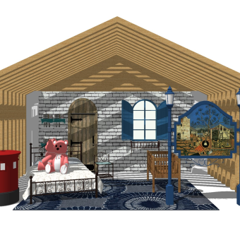 地中海风格儿童房小孩房儿童卧室儿童乐园玩具屋 小木屋