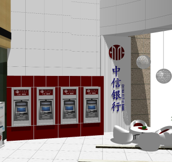  银行大堂 银行柜台 信用社 自助机 交易窗口 ATM机