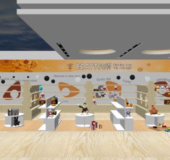 北欧风格服装箱包店 童装店橱窗 儿童服装店 服装展厅 服装店门头门面