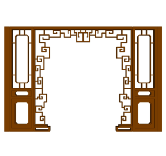 中式隔断屏风门洞