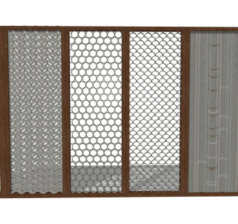 乡村民宿砖墙隔断景墙装饰瓦片su模型下载