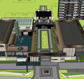 现代，新中式，景观示范区