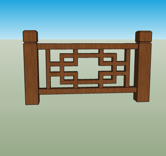 中式栏杆SU模型