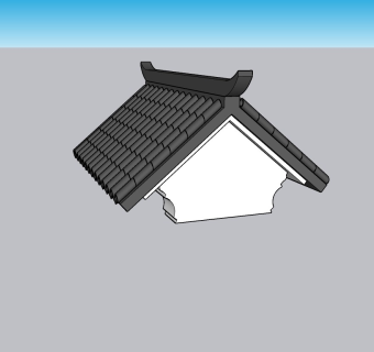 徽式建筑中式门头sketchup模型下载