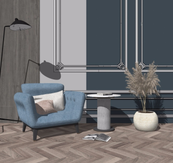 现代风格单人沙发 休闲沙发 北欧轻奢