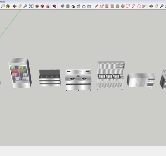 现代风格工装后厨设备