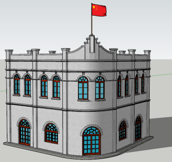 民国建筑sketchup模型下载