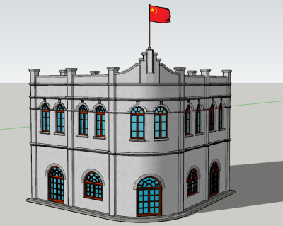 民国建筑sketchup模型下载