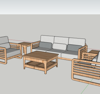 北欧简约实木沙发
