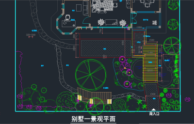 别墅庭院景观绿化平面图