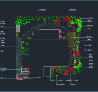 某别墅庭院绿化平面图