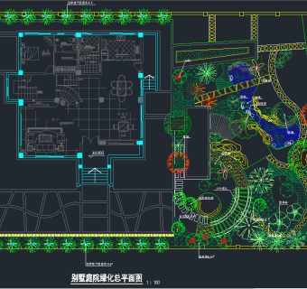 别墅绿化施工图