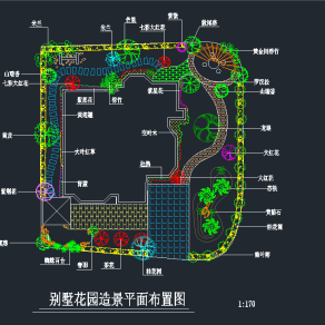 别墅花园造景平面布置图