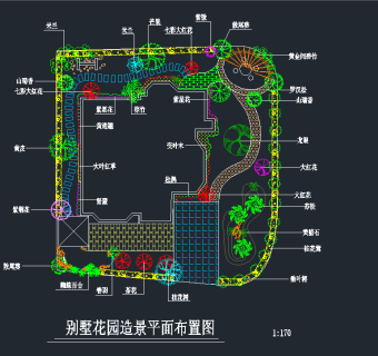 别墅花园造景平面布置图