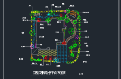 别墅花园造景平面布置图