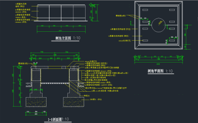 园林景观树池坐凳施工图