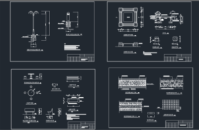 园林景观小品树池坐凳施工图