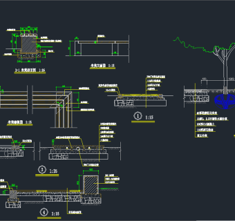 园林景观树池坐凳施工图