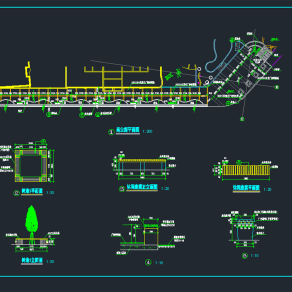 园林景观小品树池坐凳施工图