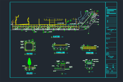 园林景观小品树池坐凳施工图