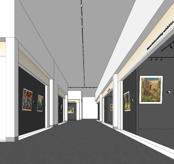 画廊画展展厅sketchup模型下载
