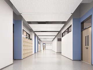 现代学校教室走廊