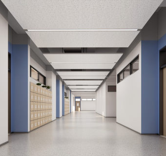 现代学校教室走廊