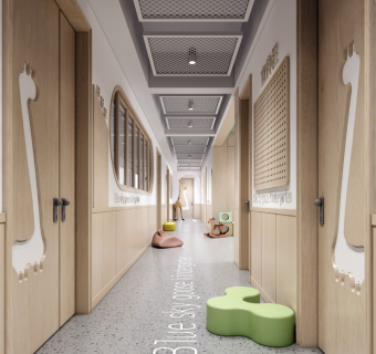 现代幼儿园过道