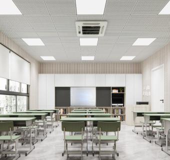 现代学校教室 课桌椅